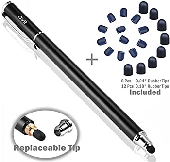 【中古】B&D スタイラスペン ペン先交換式タッチペン 2in1 ペン+20pcs交換用ペン先 タッチスクリーン対応（ブラック）