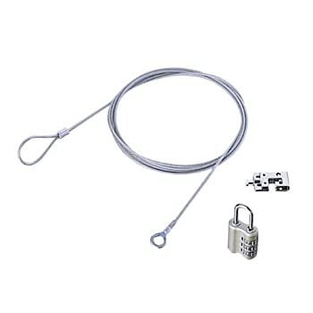 【中古】エレコム セキュリティロック ワイヤー (1.7m/径2.2mm) ダイヤル式南京錠 ESL-10