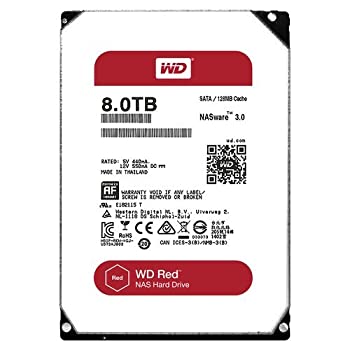 【中古】（非常に良い）WD HDD 内蔵ハードディスク 3.5インチ 8TB WD Red NAS用 WD80EFZX 5400rpm