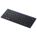 【中古】エレコム Bluetoothミニキーボード/パンタグラフ式/軽量/マルチOS/ブルー