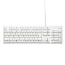 【中古】(非常に良い)エレコム キーボード 有線 メンブレン式 フルサイズ ホワイト TK-FCM104XWH