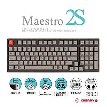 【中古】アーキサイト ARCHISS Maestro2S ゲーミング メカニカル スペースセービングフルキーボード 英語 (US ANSI)配列 黒ボディ・グレーキーキャップモ