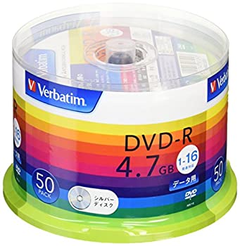 【中古】三菱ケミカルメディア Verbatim 1回記録用 DVD-R DHR47J50V1 (片面1層/1-16倍速/50枚)