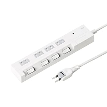 【中古】（非常に良い）サンワサプライ 節電エコタップ 2P 4個口 ホコリ防止シャッター付き 1m TAP-S15-1