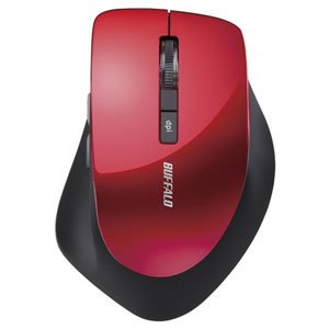 【中古】バッファロー 2.4Ghzワイヤレスマウス BlueLED光学式/静音/5ボタン DPI切り替えタイプ(レッド)BSMBW320シリーズ BSMBW320RD