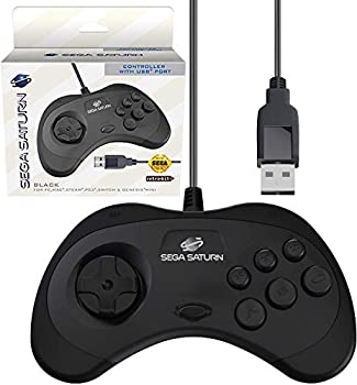 【中古】セガ公認 サターン ゲームパッド コントローラー Official Sega Saturn USB Controller 8-Button Arcade Pad Black for PC/Mac/Steam