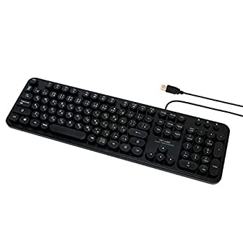 【中古】ミヨシ MCO レトロ風デザインUSBキーボード ブラック TRT-US01/BK