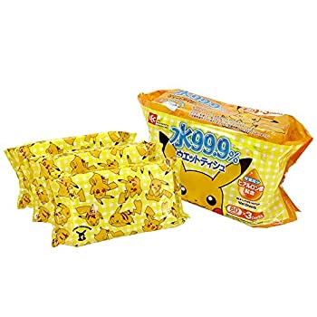 【中古】ポケモン 水99.9% ウェットティッシュ 80枚×3個 【中古】ポケモン 水99.9% ウェットティッシュ 80枚×3個
