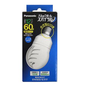 【中古】(未使用品)パナソニック 電球形蛍光灯 A形(一般電球形状) 電球60Wタイプ クール色(昼光色) E17口金 EFA15ED/12/E17