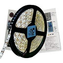 【中古】(非常に良い)Smile Panda LEDテープライト 5m 防水 24V 電球色 白ベース 高密度 2835 600連 太くて長い両端配線