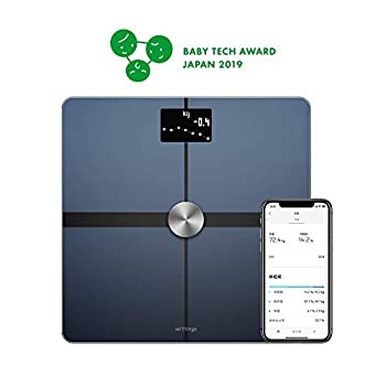 【中古】（非常に良い）Withings Body + フランス生まれのスマート体重計 ブラック Wi-Fi/Bluetooth 体組成計 　 WBS05-BLACK-ALL-JP