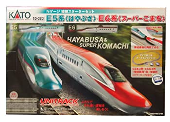 【中古】KATO Nゲージ E5はやぶさ・E6スーパーこまち 複線スターターセット 10-020 鉄道模型入門セット【メーカー名】カトー(KATO)【メーカー型番】10-020【ブランド名】カトー(KATO)【商品説明】KATO Nゲージ E5はやぶさ・E6スーパーこまち 複線スターターセット 10-020 鉄道模型入門セット対象性別 :男の子対象年齢 :8歳からJR東日本商品化許諾申請中中古品のため使用に伴うキズ等がございますが、問題なくご使用頂ける商品です。画像はイメージ写真ですので商品のコンディション、付属品の有無については入荷の度異なります。当店にて、動作確認・点検・アルコール等のクリーニングを施しております。中古品のため限定特典や補償等は、商品名、説明に記載があっても付属しておりません予めご了承下さい。当店では初期不良に限り、商品到着から7日間は返品を 受付けております。他モールとの併売品の為、完売の際はご連絡致しますのでご了承ください。ご注文からお届けまで1、ご注文⇒ご注文は24時間受け付けております。2、注文確認⇒ご注文後、当店から注文確認メールを送信します。3、お届けまで3〜10営業日程度とお考え下さい。4、入金確認⇒前払い決済をご選択の場合、ご入金確認後、配送手配を致します。5、出荷⇒配送準備が整い次第、出荷致します。配送業者、追跡番号等の詳細をメール送信致します。6、到着⇒出荷後、1〜3日後に商品が到着します。　※離島、北海道、九州、沖縄は遅れる場合がございます。予めご了承下さい。お電話でのお問合せは少人数で運営の為受け付けておりませんので、メールにてお問合せお願い致します。営業時間　月〜金　10:00〜17:00お客様都合によるご注文後のキャンセル・返品はお受けしておりませんのでご了承下さい。