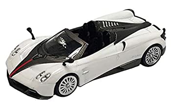 【中古】MINI GT 1/64 パガーニ ウアイラ ロードスター ホワイト 黒ストライプ 右ハンドル 完成品