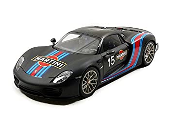 【中古】AUTOart 1/18 ポルシェ 918 スパイダー バイザッハ・パッケージ ブラック/マルティニ・ストライプ 完成品