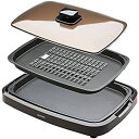 【中古】アイリスオーヤマ ホットプレート 平面 焼肉 プレート 2枚 減煙 遠赤コート ブラウン APA-134-T