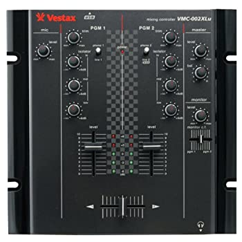 Vestax DJミキサー VMC-002XLu TUB オーディオインターフェイス内蔵 3バンドアイソレーター/XLR出力端子搭載