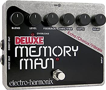 【中古】(未使用品)electro-harmonix エレクトロハーモニクス エフェクター アナログディレイ Deluxe Memory Man 【メーカー名】ELECTRO-HARMONIX【メーカー型番】MEMXO【ブランド名】ELECTRO-HARMONIX【商品説明】electro-harmonix エレクトロハーモニクス エフェクター アナログディレイ Deluxe Memory Man 高品質で希少なBBD素子を採用することでウォームでリッチなサウンドを実現アナログ・ディレイとしてはもちろん、切替式のコーラス/ヴィブラート機能も搭載ギターやベースその他の楽器にも幅広く使用可能ディレイタイム最大550mSトゥルーバイパス未使用ですが 弊社で一般の方から買取しました中古品です。 一点物で売り切れ終了です。画像はイメージ写真ですので商品のコンディション、付属品の有無については入荷の度異なります。当店にて、動作確認・点検・アルコール等のクリーニングを施しております。中古品のため限定特典や補償等は、商品名、説明に記載があっても付属しておりません予めご了承下さい。当店では初期不良に限り、商品到着から7日間は返品を 受付けております。他モールとの併売品の為、完売の際はご連絡致しますのでご了承ください。ご注文からお届けまで1、ご注文⇒ご注文は24時間受け付けております。2、注文確認⇒ご注文後、当店から注文確認メールを送信します。3、お届けまで3〜10営業日程度とお考え下さい。4、入金確認⇒前払い決済をご選択の場合、ご入金確認後、配送手配を致します。5、出荷⇒配送準備が整い次第、出荷致します。配送業者、追跡番号等の詳細をメール送信致します。6、到着⇒出荷後、1〜3日後に商品が到着します。　※離島、北海道、九州、沖縄は遅れる場合がございます。予めご了承下さい。お電話でのお問合せは少人数で運営の為受け付けておりませんので、メールにてお問合せお願い致します。営業時間　月〜金　10:00〜17:00お客様都合によるご注文後のキャンセル・返品はお受けしておりませんのでご了承下さい。