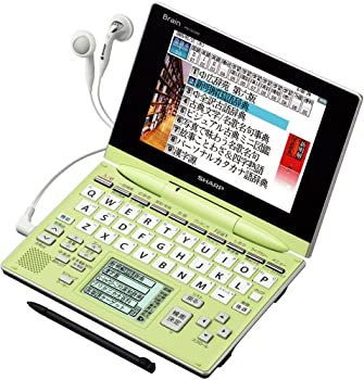 楽天GoodLifeStore【中古】シャープ Brain 手書きパッド搭載カラー液晶電子辞書 PW-GC590-G 高校生学習モデル 音声対応100コンテンツ収録 手書き暗記メモ搭載