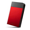 【中古】BUFFALO ICカードロック解除対応MILスペック耐衝撃ボディー防滴・防塵ポータブルHDD 2TB レッド HD-PZN2.0U3-R