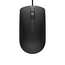 【中古】Dell MS116 - Mouse - optical - 3 buttons - wired - USB - black - for Inspiro...
