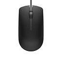 【中古】Dell MS116 - Mouse - optical - 3 buttons - wired - USB - black - for Inspiron 24 3459 Vostro 3905