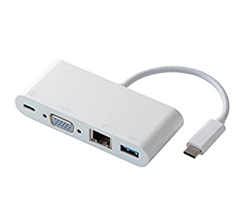 【中古】エレコム ドッキングステーション usb-c ハブ パワーデリバリー対応 VGAタイプ ホワイト DST-C03WH【メーカー名】エレコム【メーカー型番】DST-C03WH【ブランド名】エレコム【商品説明】エレコム ドッキングステーション usb-c ハブ パワーデリバリー対応 VGAタイプ ホワイト DST-C03WHUSB Type-C搭載パソコンにケーブル1本で周辺機器を一括接続!ノートパソコンへ給電できるPower Deliveryに対応し、パソコンを充電しながら周辺機器を使用できる、持ち運びにも適した小型軽量タイプのUSB Type-C接続ドッキングステーション。★Surface Go、iPad Pro 11/12.9(2018年モデル)対応※★※本製品経由でiPad本体を充電する場合、直接充電と比べて充電時間が長くなる場合があります。別売の30W以上の給電に対応したACアダプタのご利用を推奨します。またiPad本体のバッテリー残量が少ない場合、動作が不安定になる場合があります。十分にバッテリーを充電してからご使用ください。使用上の注意:ケーブルの抜き差しはコネクタ部分で行ってください。ケーブル内部で断線が発生し接続が不安定になる可能性がございます。中古品のため使用に伴うキズ等がございますが、問題なくご使用頂ける商品です。画像はイメージ写真ですので商品のコンディション、付属品の有無については入荷の度異なります。当店にて、動作確認・点検・アルコール等のクリーニングを施しております。中古品のため限定特典や補償等は、商品名、説明に記載があっても付属しておりません予めご了承下さい。当店では初期不良に限り、商品到着から7日間は返品を 受付けております。他モールとの併売品の為、完売の際はご連絡致しますのでご了承ください。ご注文からお届けまで1、ご注文⇒ご注文は24時間受け付けております。2、注文確認⇒ご注文後、当店から注文確認メールを送信します。3、お届けまで3〜10営業日程度とお考え下さい。4、入金確認⇒前払い決済をご選択の場合、ご入金確認後、配送手配を致します。5、出荷⇒配送準備が整い次第、出荷致します。配送業者、追跡番号等の詳細をメール送信致します。6、到着⇒出荷後、1〜3日後に商品が到着します。　※離島、北海道、九州、沖縄は遅れる場合がございます。予めご了承下さい。お電話でのお問合せは少人数で運営の為受け付けておりませんので、メールにてお問合せお願い致します。営業時間　月〜金　10:00〜17:00お客様都合によるご注文後のキャンセル・返品はお受けしておりませんのでご了承下さい。