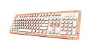 【中古】Azio MK-RETRO-L-03-US レトロクラシック - USB ラグジュアリー ヴィンテージ バックライト 機械式キーボード ホワイト MK-...