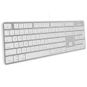 【中古】MacallyR Mac用 静音性に優れたシザースイッチ(パンタグラフ)の 104薄型キー スリム英語 USBアルミ有線キーボード iMac Pro i...