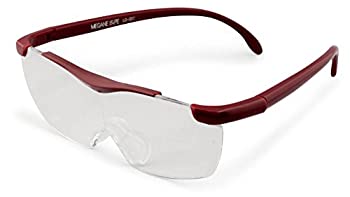 【中古】（非常に良い）藤田光学 ルーペ メガネルーペ 1.6倍 ワインレッド LG-02