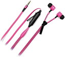 【中古】(非常に良い)ミラリード ジップアップイヤホンマイク(3.5mm) ピンク/ブラック 1.2m PM-350(2)