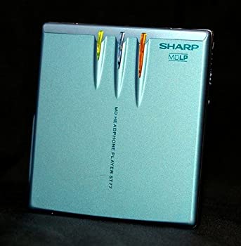 【中古】SHARP シャープ　MD-ST77-A ブルー　ポータブルMDプレーヤー（MD再生専用機）　MDLP対応
