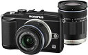 【中古】OLYMPUS ミラーレス一眼 E-PL2 ダブルズームキット ブラック E-PL2 TLKIT BLK