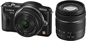 【中古】パナソニック ミラーレス一眼カメラ LUMIX GF3 ダブルレンズキット エスプリブラック DMC-GF3W-K