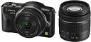 【中古】(非常に良い)パナソニック ミラーレス一眼カメラ LUMIX GF3 ダブルレンズキット エスプリブラック DMC-GF3W-K