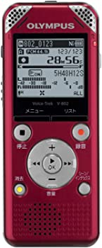 【中古】OLYMPUS ICレコーダー VoiceTrek 4GB リニアPCM対応 FMチューナー付 RED レッド V-802