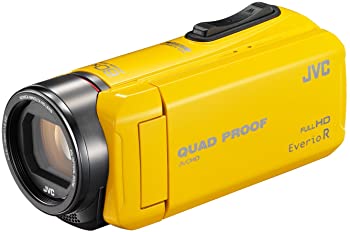 Camcorders - 【中古】JVC ビデオカメラ Everio R 防水5m 防塵仕様 耐低温 耐衝撃 内蔵メモリー32GB イエロー GZ-R400-Y
