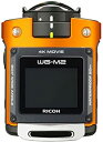 【中古】(非常に良い)RICOH 防水アクションカメラ WG-M2 オレンジ 4K動画 超広角204度 ハウジング不要 防水20m 耐衝撃2m 03801