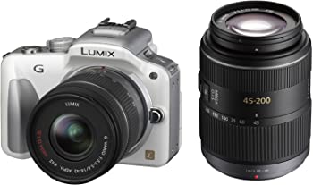 【中古】(未使用品)パナソニック ミラーレス一眼カメラ LUMIX G3 ダブルズームキット シェルホワイト DMC-G3W-W