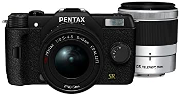 【中古】PENTAX ミラーレス一眼 Q7 ダブルズームキット 標準ズーム 02 STANDARD ZOOM 望遠ズーム 06 TELEPHOTO ZOOM ブラック Q7 BLACK WZOOM KIT 10