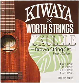 【中古】（非常に良い）【Worth×KIWAYA】 K-BM フロロカーボン弦 セット (オールサイズ対応 ウクレレ弦 ブラウン)