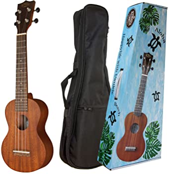 【中古】【KIWAYA】 ソプラノロングネック ウクレレ KSU-1L ソフトケース付(マホガニー材合板 初心者に)
