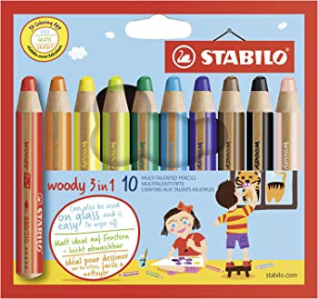 【中古】(未使用品)STABILO 色鉛筆 ウッディー3in1 10色 880-10