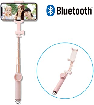 【中古】(非常に良い)エレコム 自撮り棒 セルカ棒 Bluetooth リモコン付 43 【360°回転】 ピンク P-SSBRPN