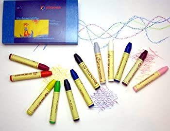 【中古】(未使用品)シュトックマー 蜜ろうクレヨン スティック12色 紙箱 61001