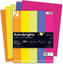 【中古】(未使用品)Astrobrights Colored Card Stock, 65 lbs., 8-1/2 x 11, Assorted, 250 Sh...
