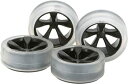 【中古】(非常に良い)タミヤ ミニ四駆限定シリーズ ソフトローハイトタイヤ & カーボン強化ホイールセット (5本スポーク) 94896