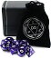 【中古】Purple Metal DnD Gaming Dice Set with Storage Box for Tabletop Games