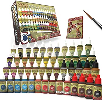 【中古】The Army Painter Miniature Painting Kit with Bonus Wargamer Regiment Miniature Paint Brush - Acrylic Model Paint Set with 50 Bottles of