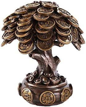 š(Bronze) - Feng Shui Bronze Golden Money Coin Prosperity Tree Home...