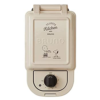 【中古】BRUNO ブルーノ ホットサンドメーカー スヌーピー 耳まで焼ける 電気 シングル PEANUTS BOE068-ECRU